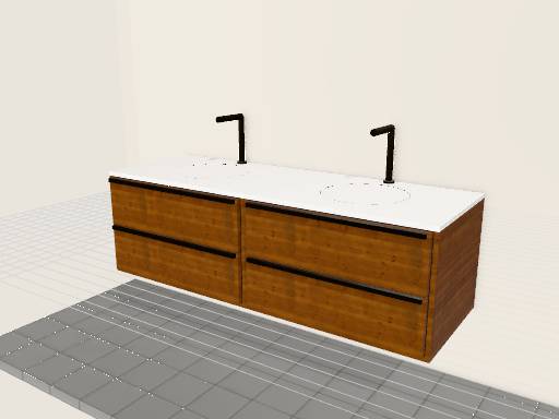 Modern bathroom vanity — 3D model designed in Prompt2CAD