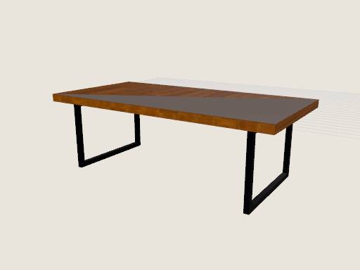 Modern oak coffee table — 3D model designed in Prompt2CAD
