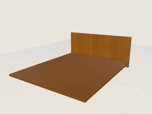 Modern oak platform bed — 3D model designed in Prompt2CAD