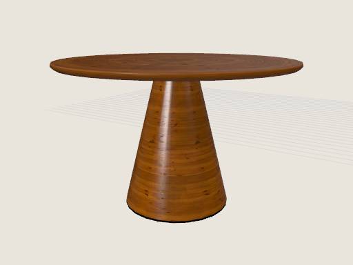Modern round dining table — 3D model designed in Prompt2CAD