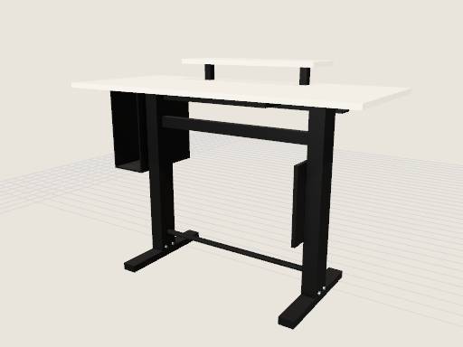 Industrial standing desk workstation — 3D model designed in Prompt2CAD