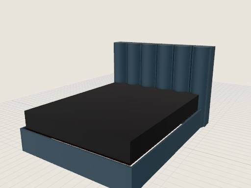Modern upholstered bed — 3D model designed in Prompt2CAD